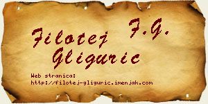 Filotej Gligurić vizit kartica